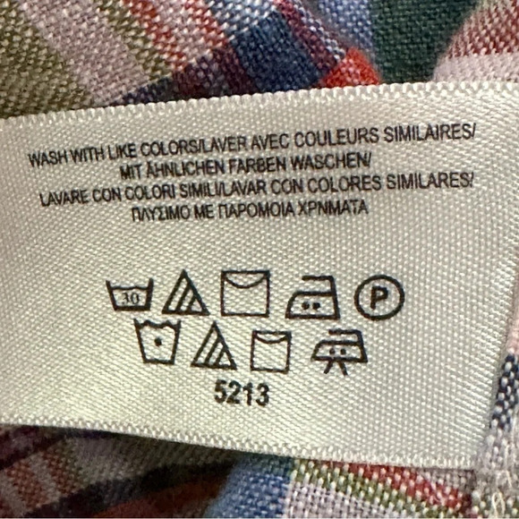 Vintage Brooks Brothers 100% linen plaid button down short Sleeve shirt. Size L - Picture 3 of 6